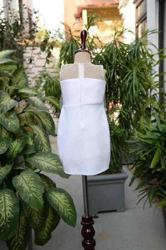White embroidered cotton dress
