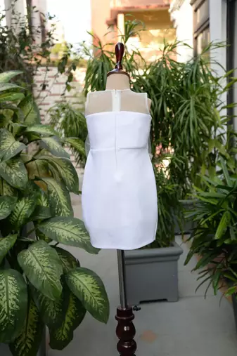 White embroidered cotton dress