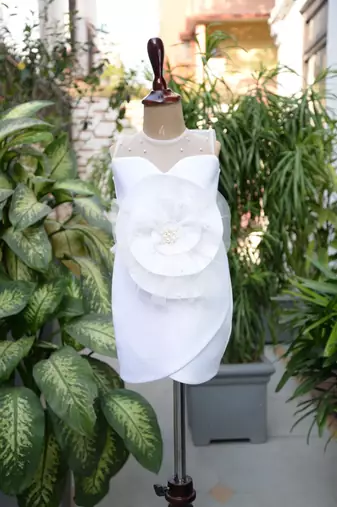 White embroidered cotton dress