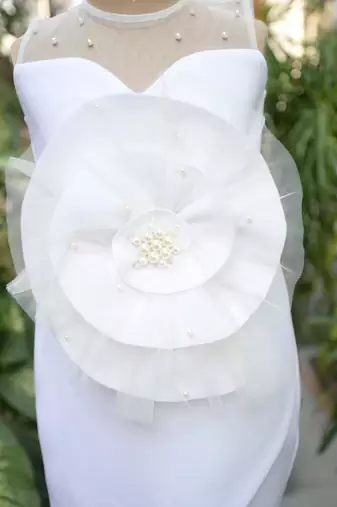 White embroidered cotton dress