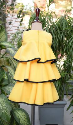 Yellow embroidered cotton dress 2