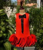 Red embroidered cotton dress