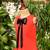 Red embroidered cotton dress