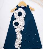 Blue embroidered cotton dress