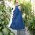 Blue embroidered cotton dress