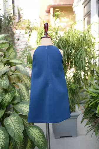 Blue embroidered cotton dress