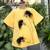 Yellow embroidered cotton dress