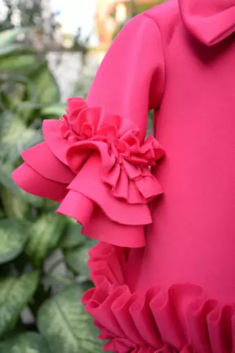 Pink embroidered cotton dress