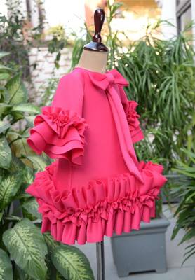 Pink embroidered cotton dress 3