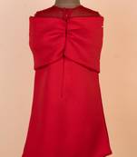 Red plain cotton dress