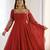 Red embroidered sequin anarkali set