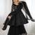 Black embroidered georgette palazzo set