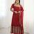"Elegant Embroidered Sequence Designer Anarkali Three Piece Set"