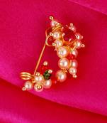 Traditional attractive oval shape gold plated maharashtrian nosepin / nath without piercing for women and girls