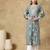 Women's floral roman silk embroidered round neck chikankari kurti