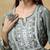 Women's floral roman silk embroidered round neck chikankari kurti