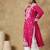 Chinkari pink color embroided modal kurta for women   - round neck-full sleeves