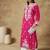 Chinkari pink color embroided modal kurta for women   - round neck-full sleeves