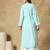 Chinkari green color embroided roman silk kurta for women - v - neck-full sleeves