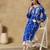 Chinkari blue color embroided cotton kurta for women - boat neck-full sleeves
