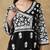 Chinkari black color embroided cotton kurta for women - v- neck-full sleeves