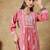 Chinkari muave  color embroided roman silk kurta for women   - round neck-full sleeves