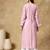 Chinkari muave  color embroided roman silk kurta for women   - v- neck-full sleeves