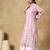 Chinkari muave  color embroided roman silk kurta for women   - v- neck-full sleeves
