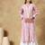 Chinkari muave  color embroided roman silk kurta for women   - v- neck-full sleeves