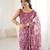 bright moss satin patta printed saree