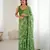bright moss satin patta printed saree