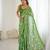 bright moss satin patta printed saree