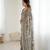 bright moss satin patta printed saree