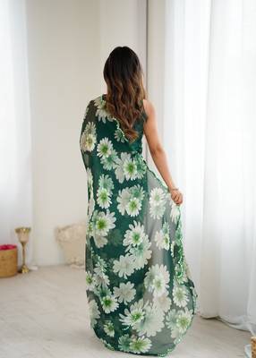 stunning georgette saree with mirror work 4