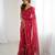 georgette printed foil work with small zalar lace saree & unstitched blouse piece