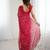 georgette printed foil work with small zalar lace saree & unstitched blouse piece