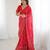 georgette printed foil work with small zalar lace saree & unstitched blouse piece