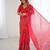 georgette printed foil work with small zalar lace saree & unstitched blouse piece