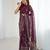georgette printed foil work with small zalar lace saree & unstitched blouse piece