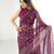 georgette printed foil work with small zalar lace saree & unstitched blouse piece