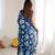 bright moss satin patta printed saree