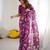 bright moss satin patta printed saree