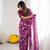 bright moss satin patta printed saree
