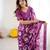 bright moss satin patta printed saree