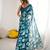 bright moss satin patta printed saree