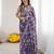 linen patta printed saree