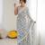 bright moss satin patta printed saree