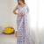 bright moss satin patta printed saree