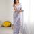 bright moss satin patta printed saree