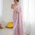 bright moss satin patta printed saree